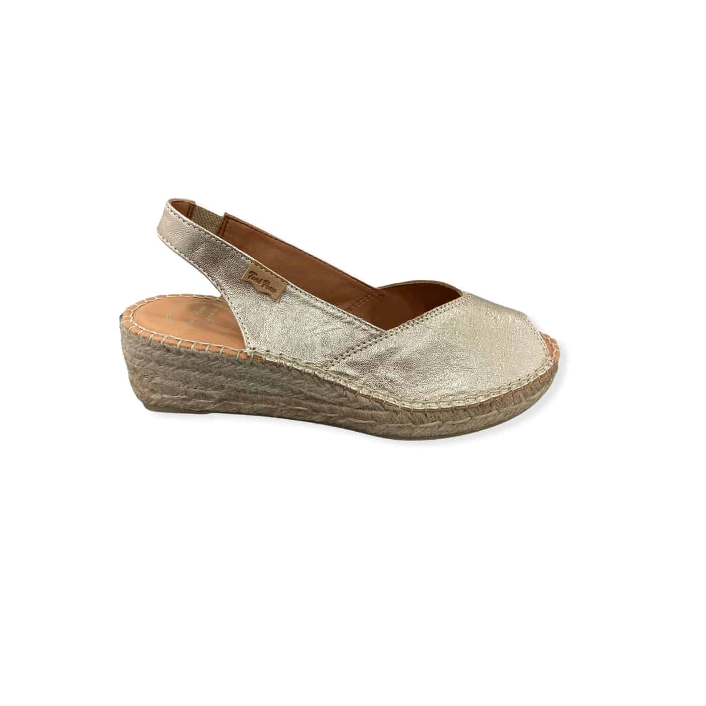 Espadrille cheap compensee doree